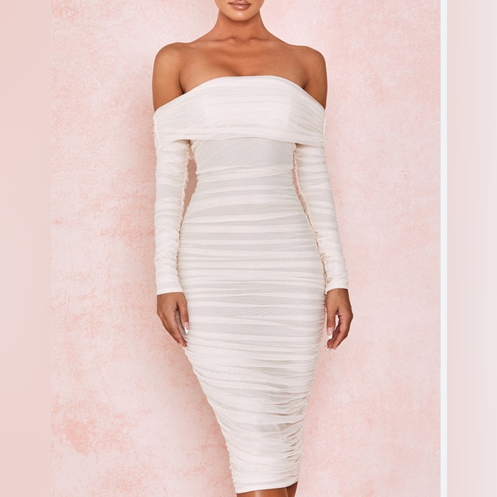 House of CB Off-Shoulder Cream Dress